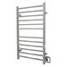 Amba Radiant Large Square Towel Warmer Polished Stainless Dual Gang Plate Side View