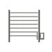 Amba Radiant Small 7 Bar Towel Warmer Brushed Stainless Dual Gang Plate Front View