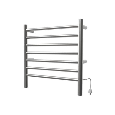 Amba Radiant Small 7 Bar Towel Warmer Brushed Stainless Plug in Side View