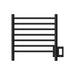 Amba Radiant Small 7 Bar Towel Warmer Matte Black Dual Gang Plate Front View
