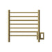 Amba Radiant Small 7 Bar Towel Warmer Polished Gold Dual Gang Plate Front View