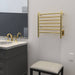 Amba Radiant Small 7 Bar Towel Warmer Polished Gold Hardwired Side View