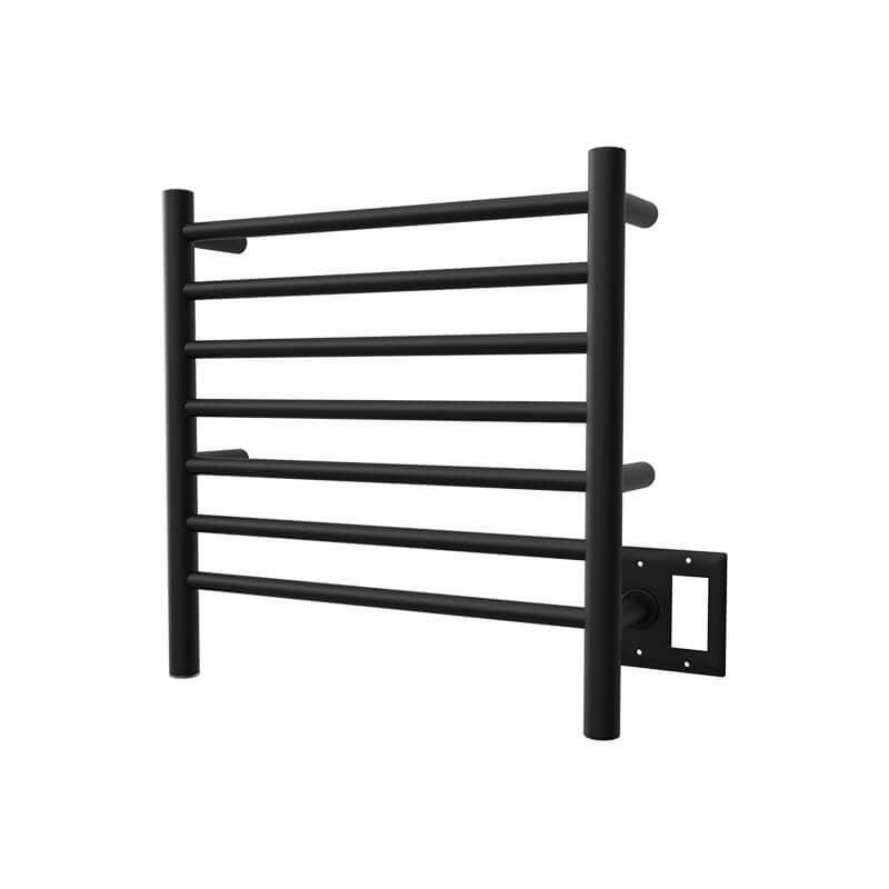 Amba Radiant Small Towel Warmer Matte Black Dual Gang Plate Side View