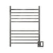 Amba Radiant Square 10 Bar Towel Warmer Polished Stainless Dual Gang Plate Front View