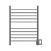 Amba Radiant Straight 10 Bar Towel Warmer Brushed Stainless Dual Gang Plate Front View