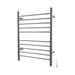 Amba Radiant Straight 10 Bar Towel Warmer Brushed Stainless Plug in Hardwired Side View