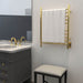 Amba Radiant Straight 10 Bar Towel Warmer Polished Gold Hardwired Side View Towel