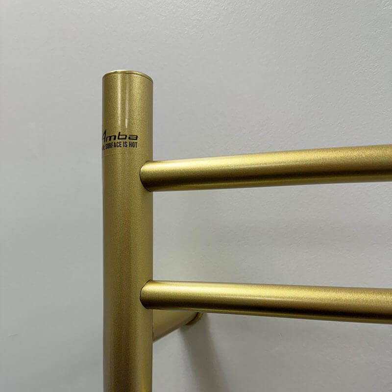 Amba Radiant Straight Satin Brass Heated Rail