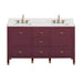 Avanity Alana 60 Double Vanity Burgundy Red in Alluring Quartz Front View