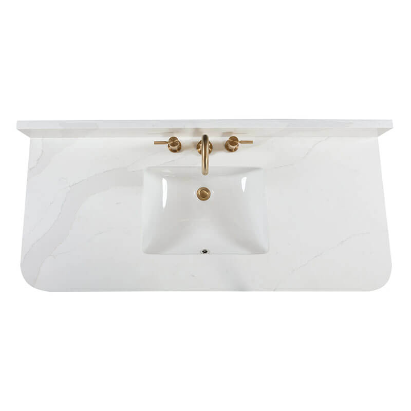 Avanity Blakely 48 Single Sink Bathroom Vanity Gray Oak in Calacatta Quartz