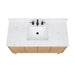Avanity Coventry 48 inch Single Sink Teak Bathroom Vanity Natural Teak in Cala White Engineered Stone