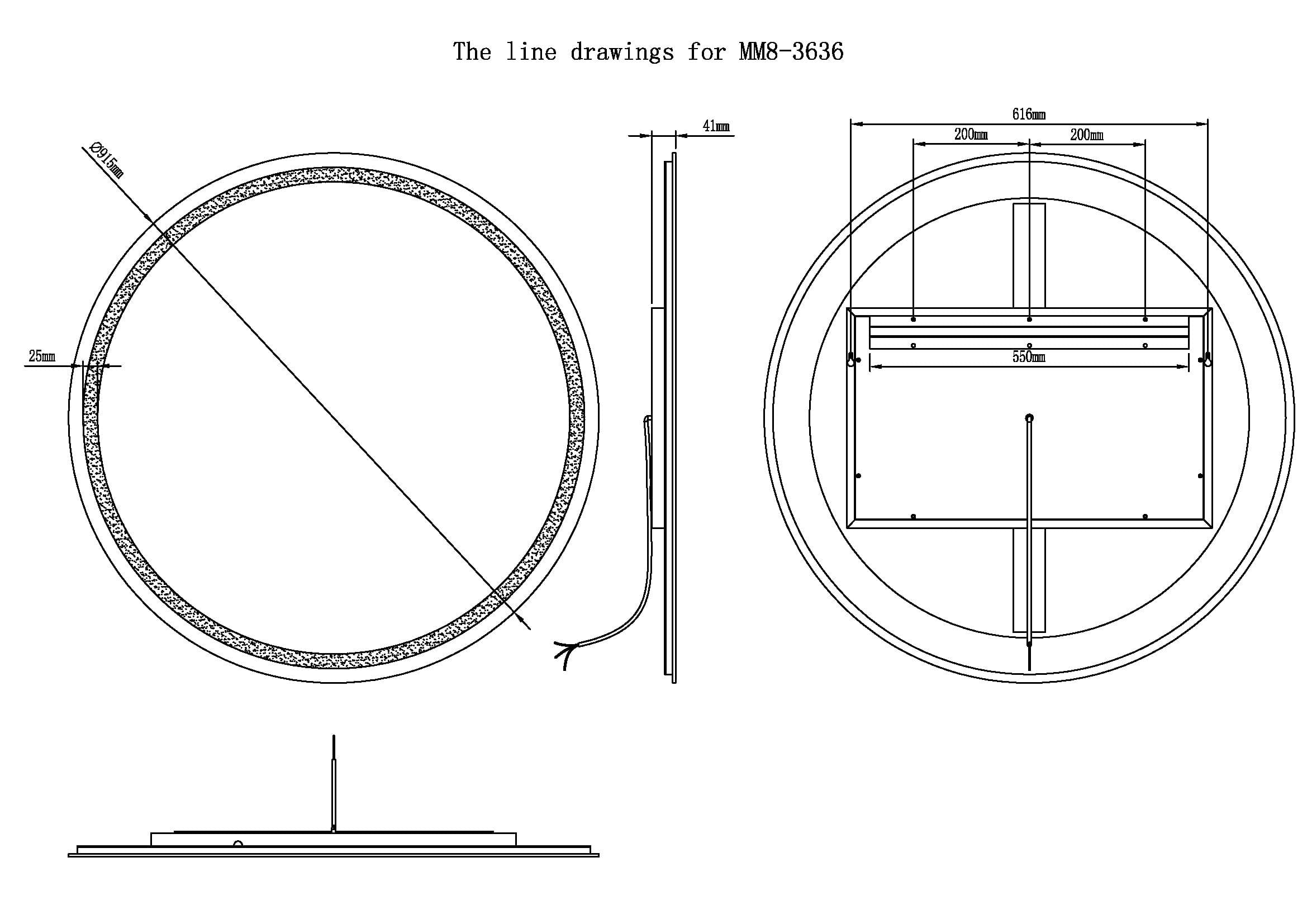 Modern Mirrors Corona Round Lighted Bathroom Vanity Mirror