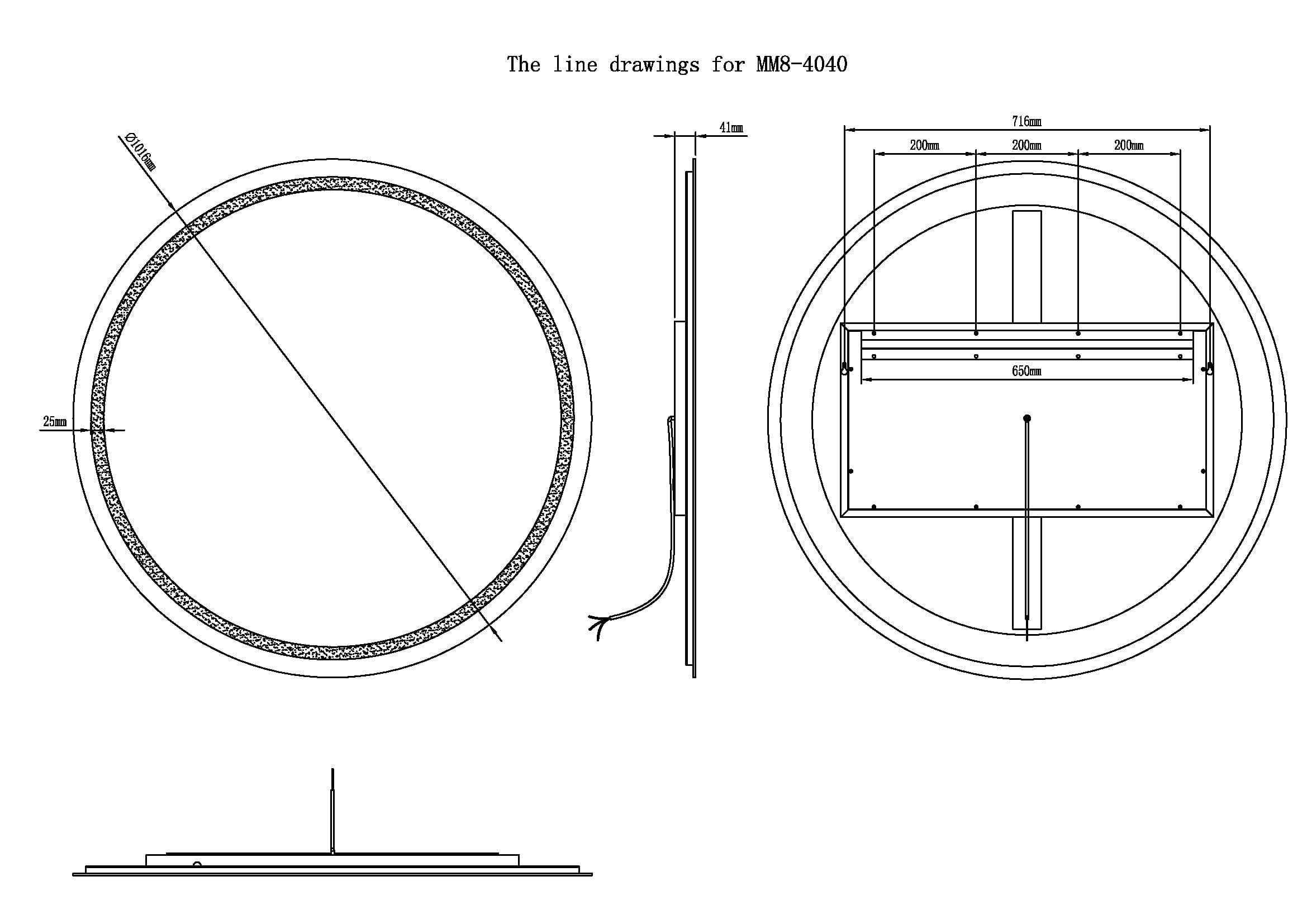 Modern Mirrors Corona Round Lighted Bathroom Vanity Mirror