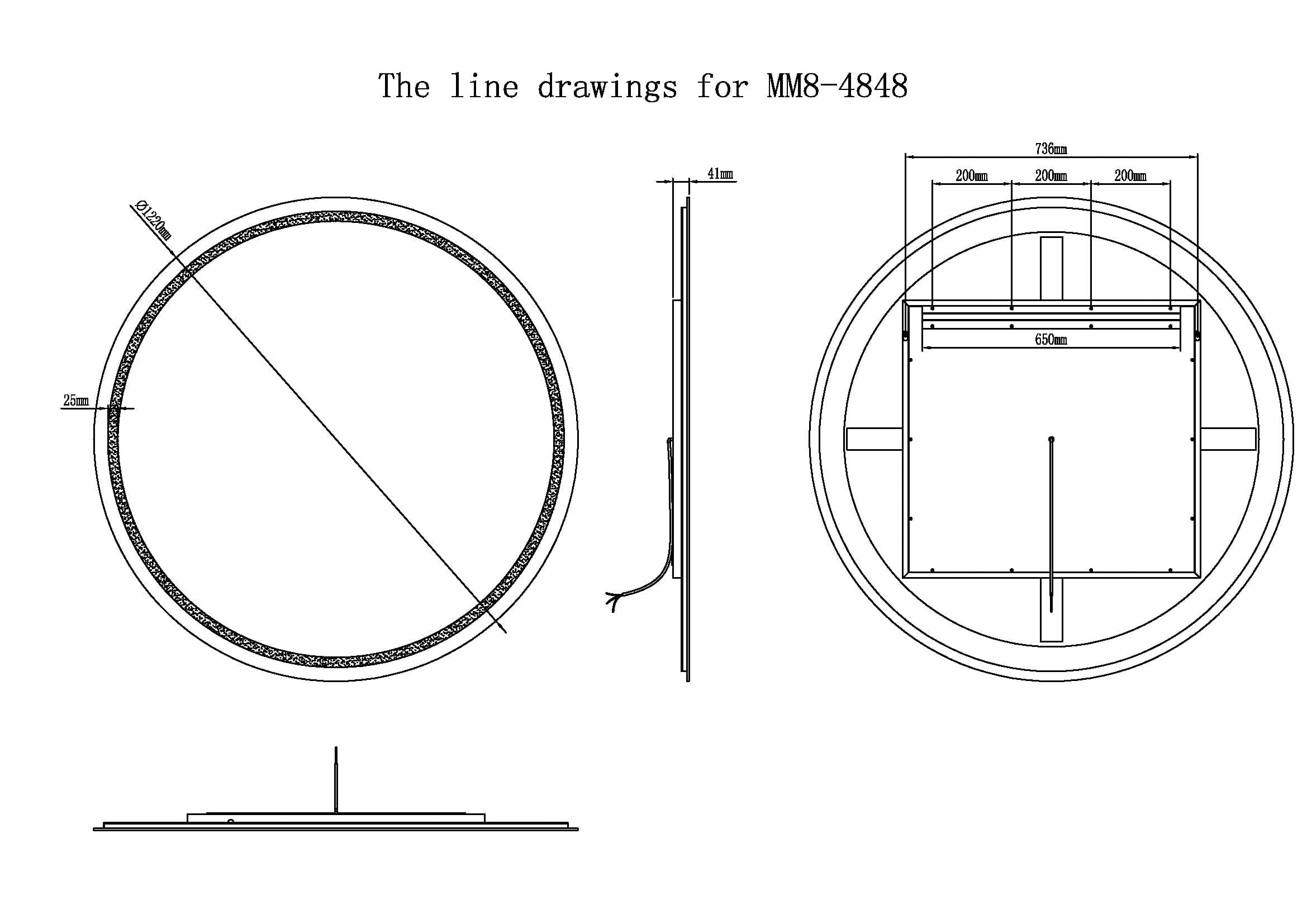 Modern Mirrors Corona Round Lighted Bathroom Vanity Mirror
