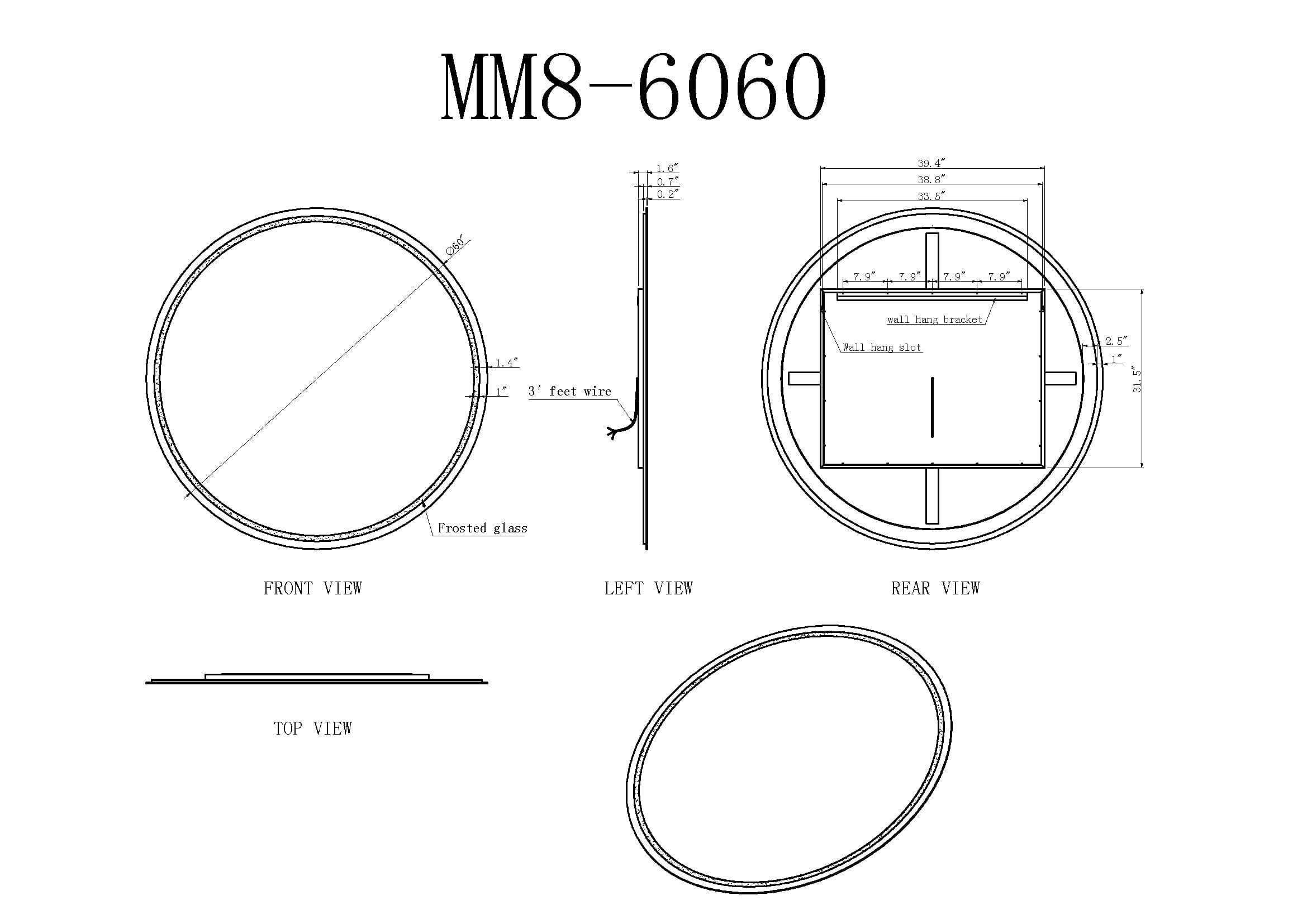 Modern Mirrors Corona Round Lighted Bathroom Vanity Mirror