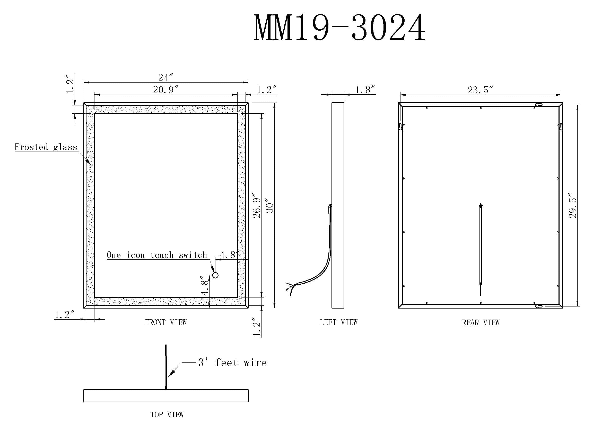 Modern Mirrors Perseus Illuminated Vanity Mirror