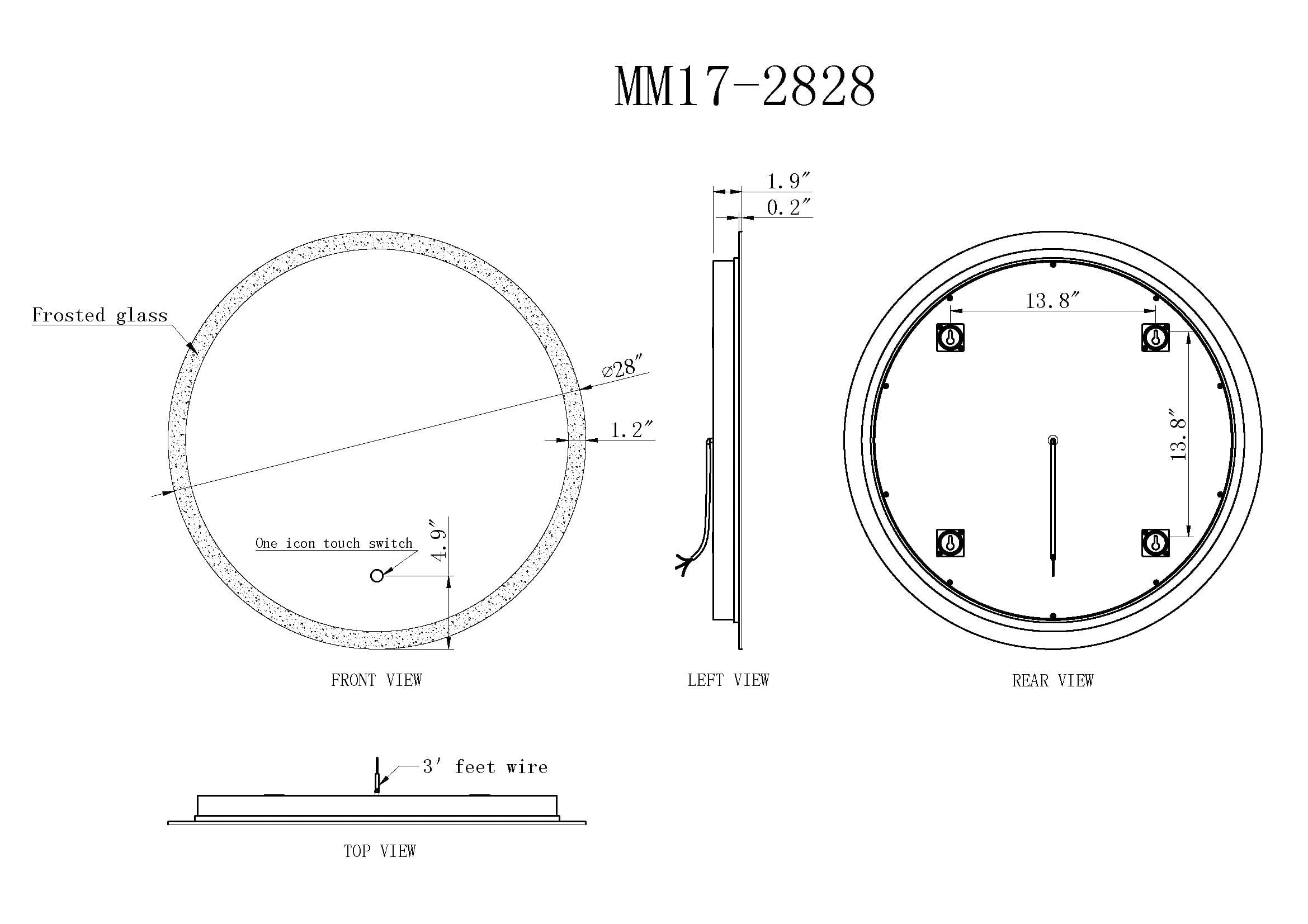 Modern Mirrors Sidra Round Illuminated Vanity Mirror