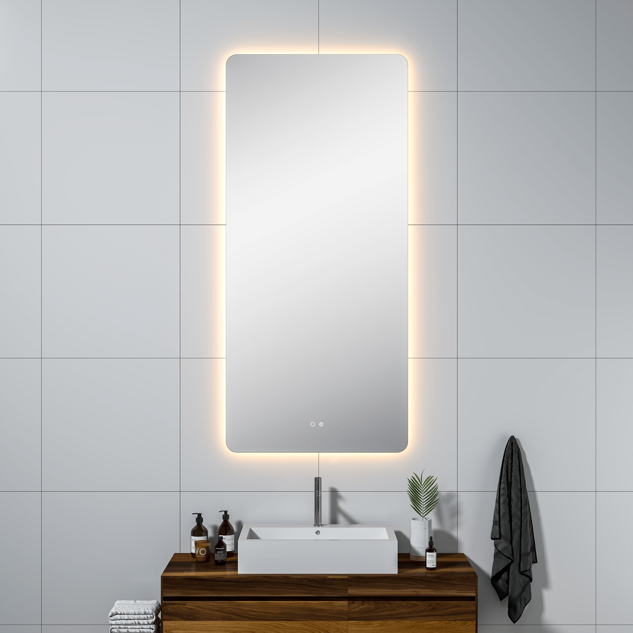 Modern Mirrors Cassiopeia Rounded Corners Illuminated Vanity Mirror