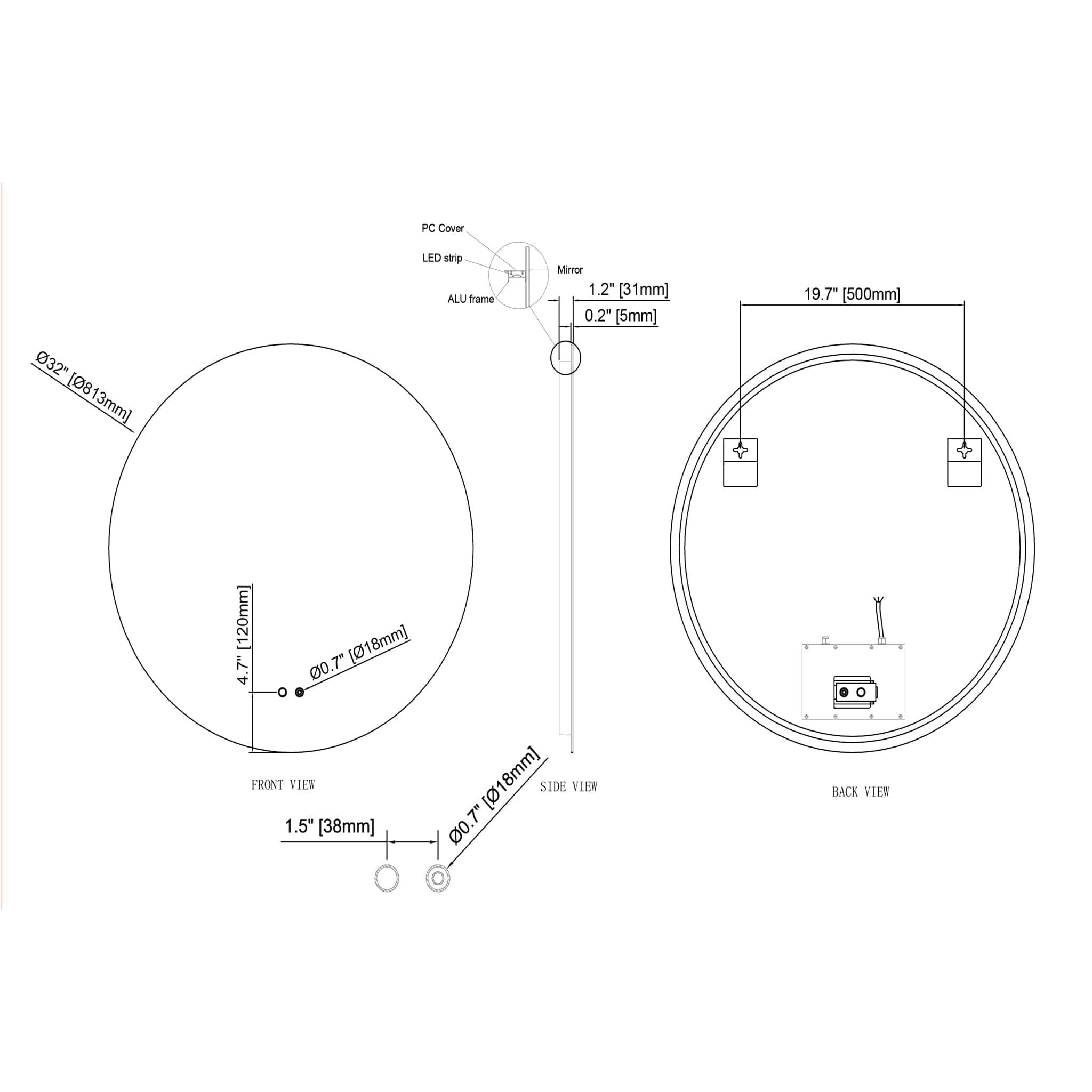 Modern Mirrors Cassiopeia Round Illuminated Vanity Mirror