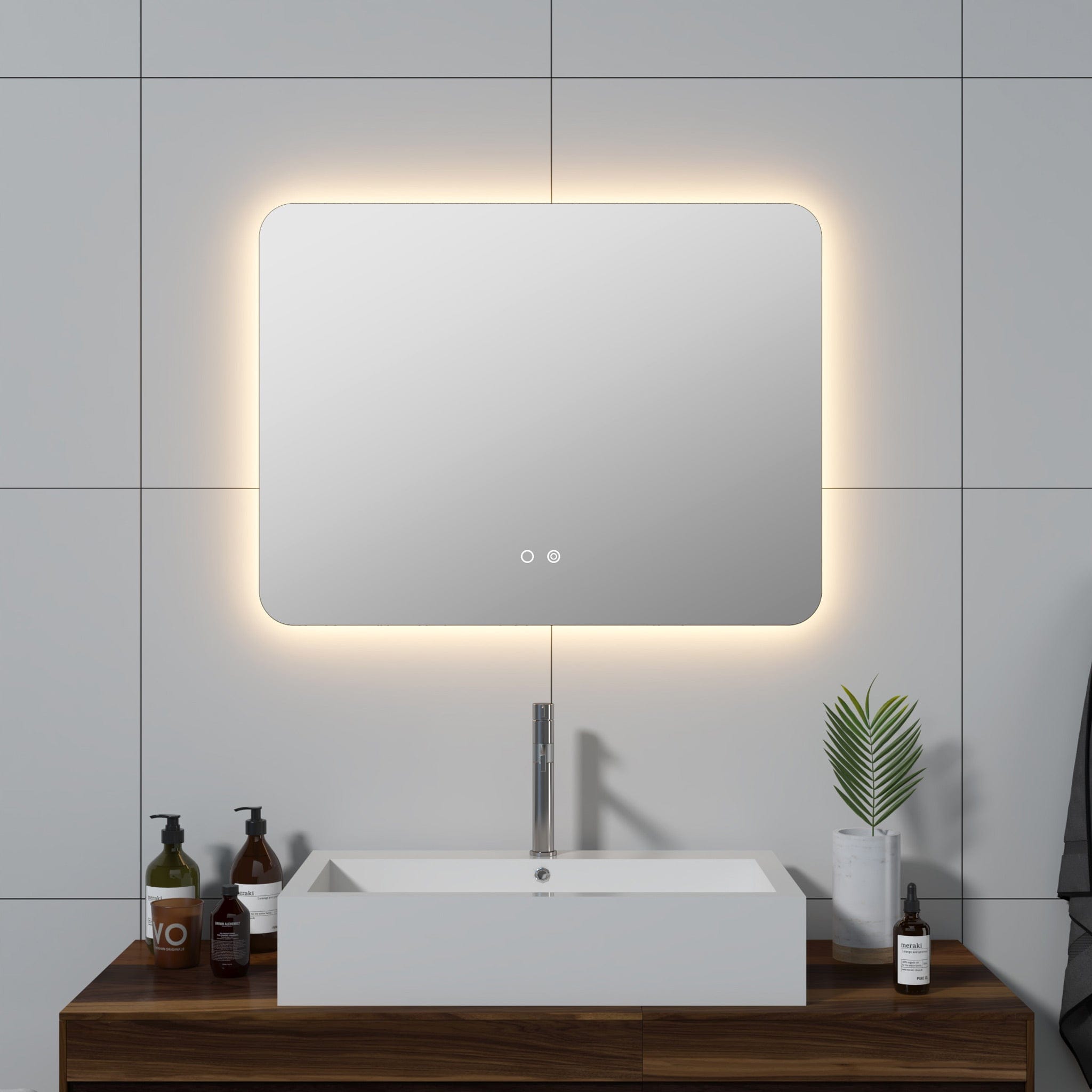 Modern Mirrors Cassiopeia Rounded Corners Illuminated Vanity Mirror