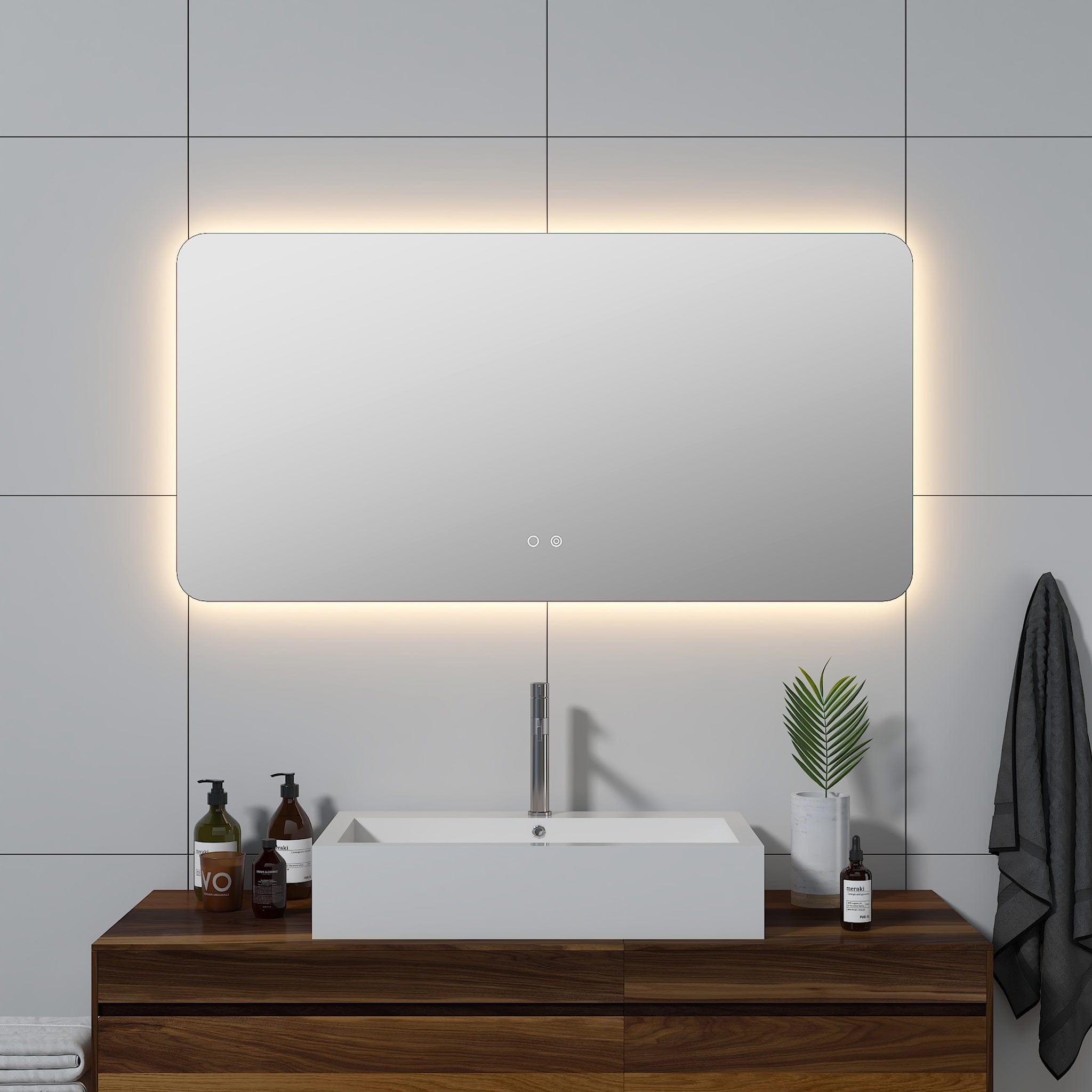 Modern Mirrors Cassiopeia Rounded Corners Illuminated Vanity Mirror