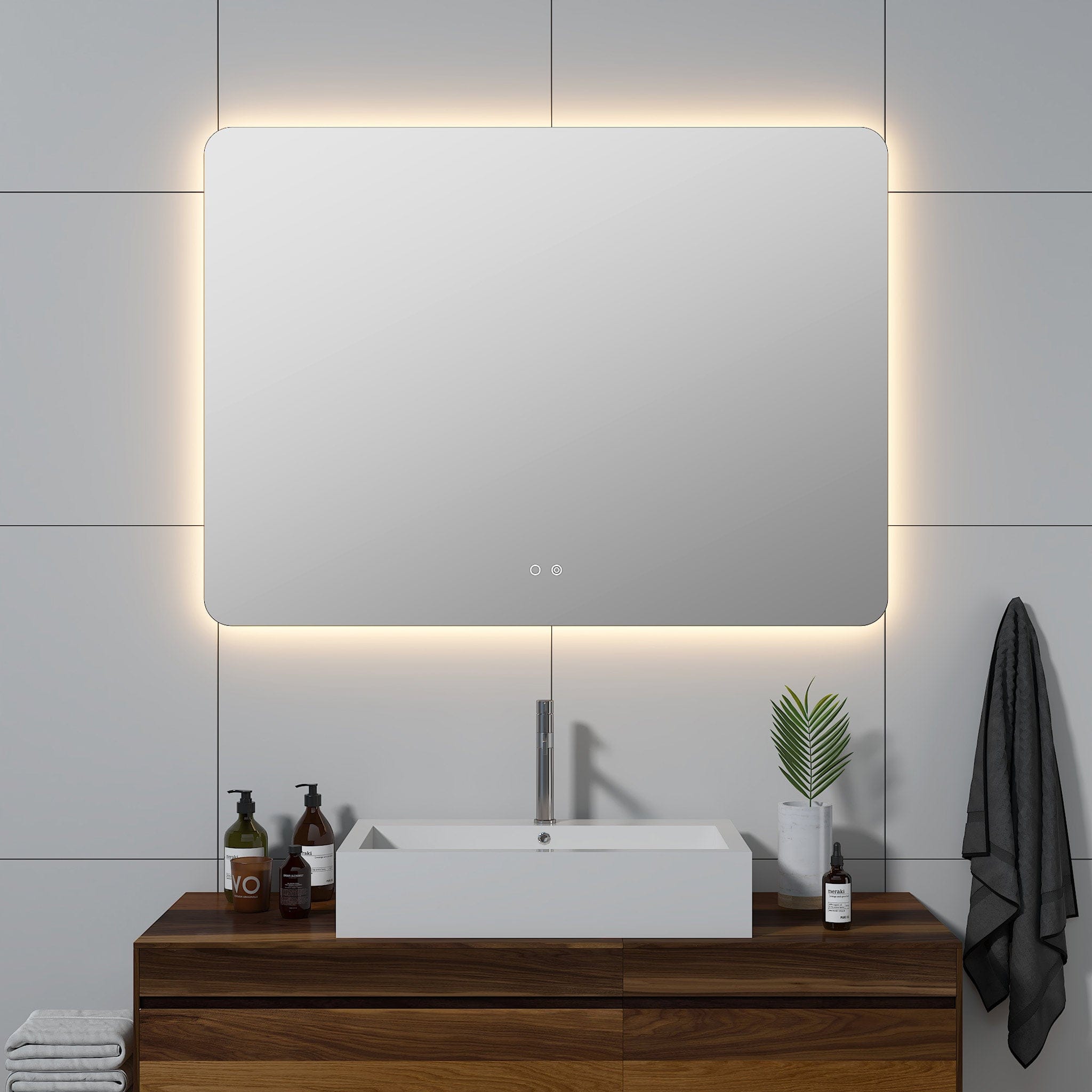 Modern Mirrors Cassiopeia Rounded Corners Illuminated Vanity Mirror