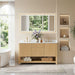 Cecil 60 Double Bathroom Vanity with Top White Oak Front View
