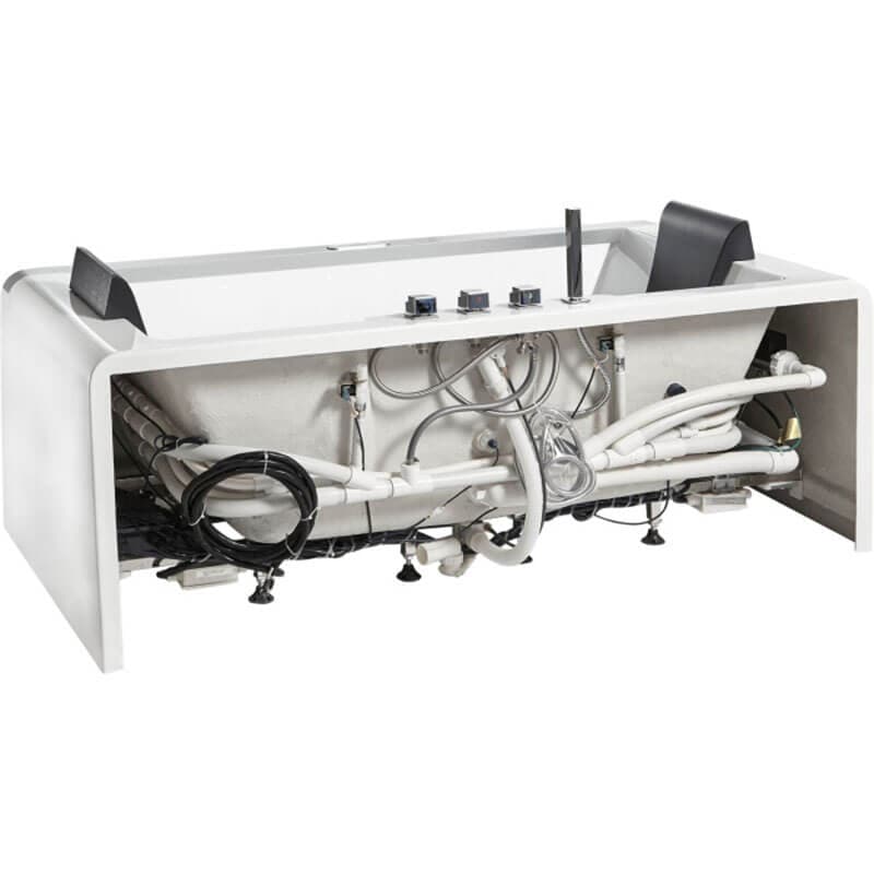 EAGO AM189ETL-R 6 ft Left Drain Acrylic White Whirlpool Bathtub with Fixtures Plumbing System