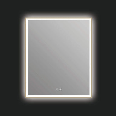 Eden Led Mirror Brushed Bronze Front View 30” X 36”