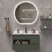 Hudson 32 X 30 Led Mirror Front View in Bathroom Set Up