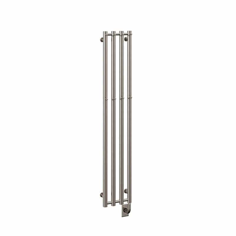 ICO Bath Tuzio Rosendal 10.5 X 59 Towel Warmer Brushed Nickel Corner View