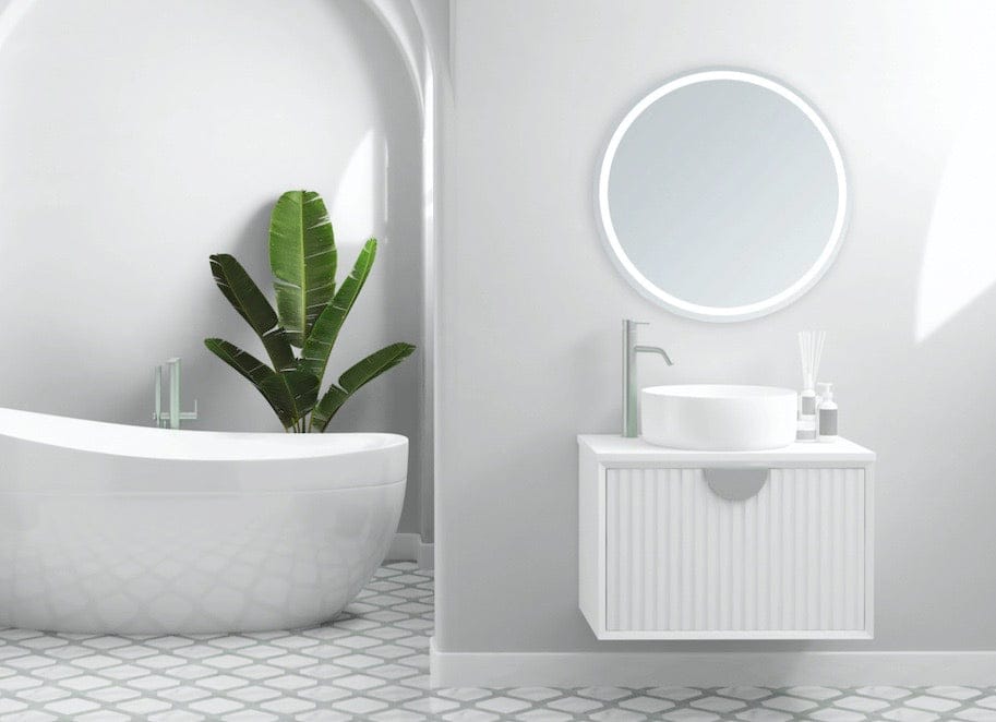 Modern Mirrors Corona Round Lighted Bathroom Vanity Mirror