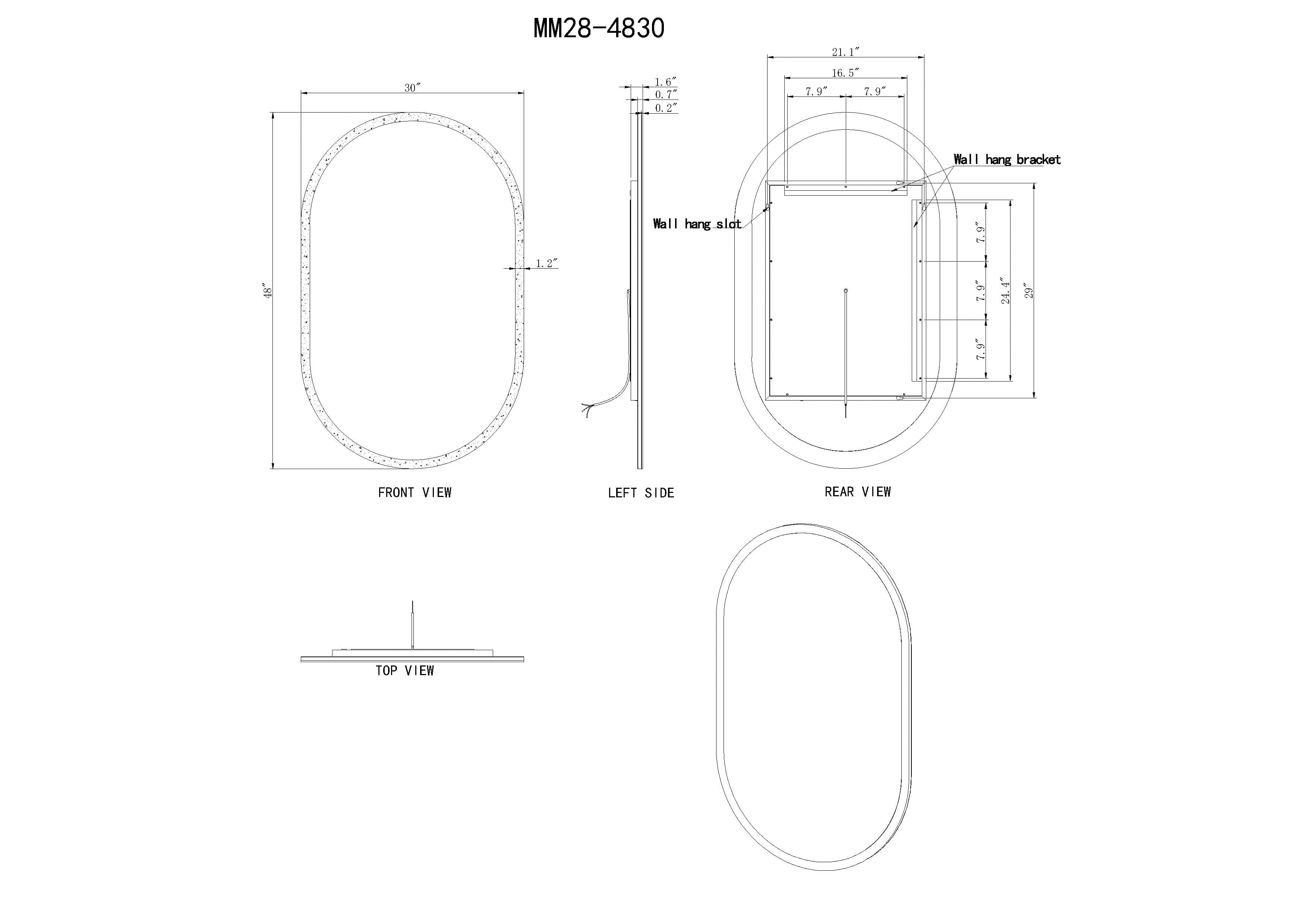 Modern Mirrors Altair Pill Illuminated Mirror
