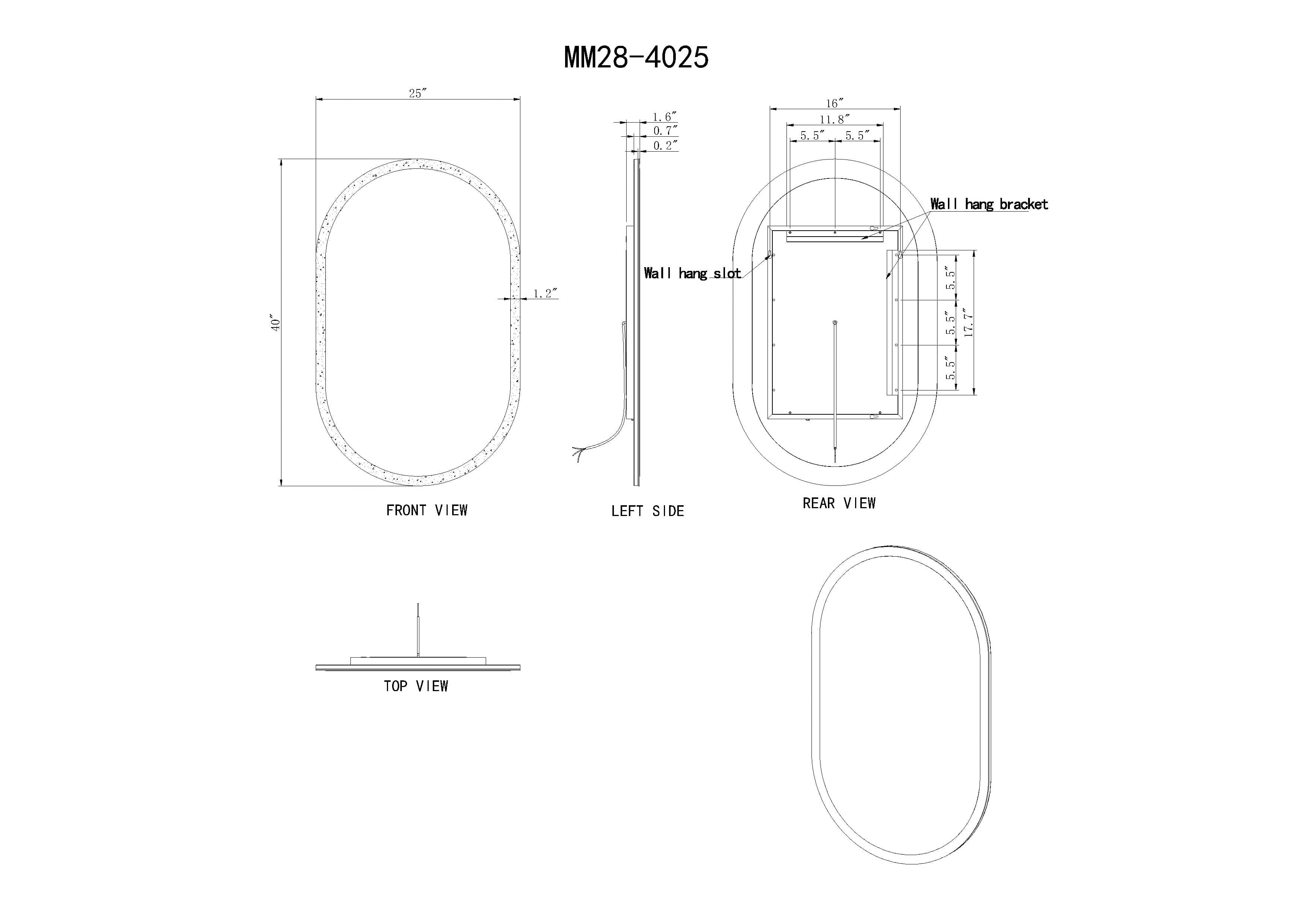 Modern Mirrors Altair Pill Illuminated Mirror