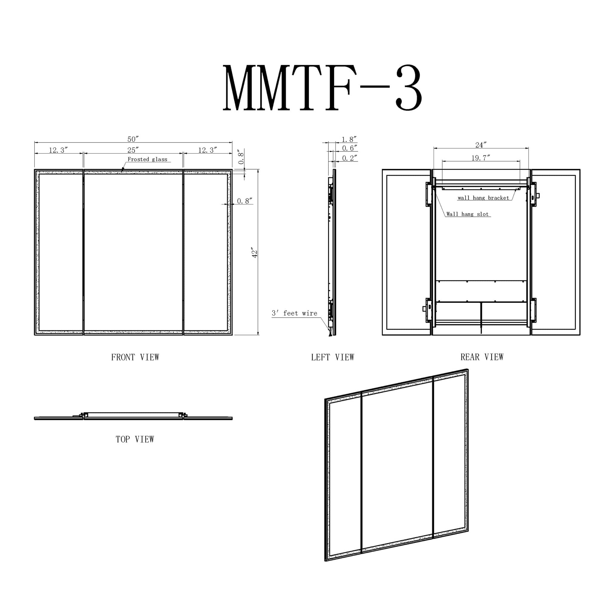 Modern Mirrors Stella Trifold Lighted Bathroom Vanity Mirror