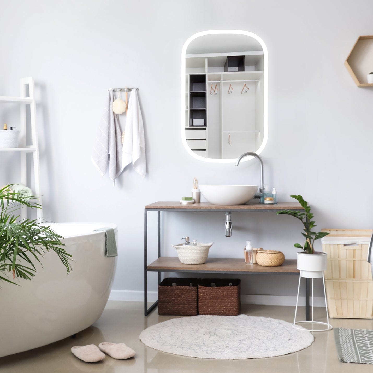 Modern Mirrors Meridian Lighted Bathroom Vanity Mirror