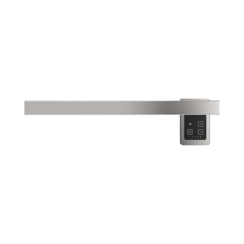 Modello I Square 20 Inch Hardwired Single Bar Polished Stainless Horizontal Front View