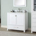 Modero 36 Single Vanity White in Carrara White Marble Corner View