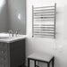 Radiant Square 10 Bar Towel Warmer Polished Stainless Plug in Side View Application