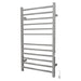 Radiant Large Square 12 Bar Towel Warmer Polished Stainless Plug in Side View