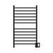 Radiant Large Straight 12 Bar Towel Warmer Matte Black Double Gang Plate Front View