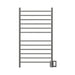 Radiant Large Straight 12 Bar Towel Warmer Polished Stainless Double Gang Plate Front View