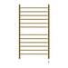 Radiant Large Straight 12 Bar Towel Warmer Satin Brass Plug in Front View