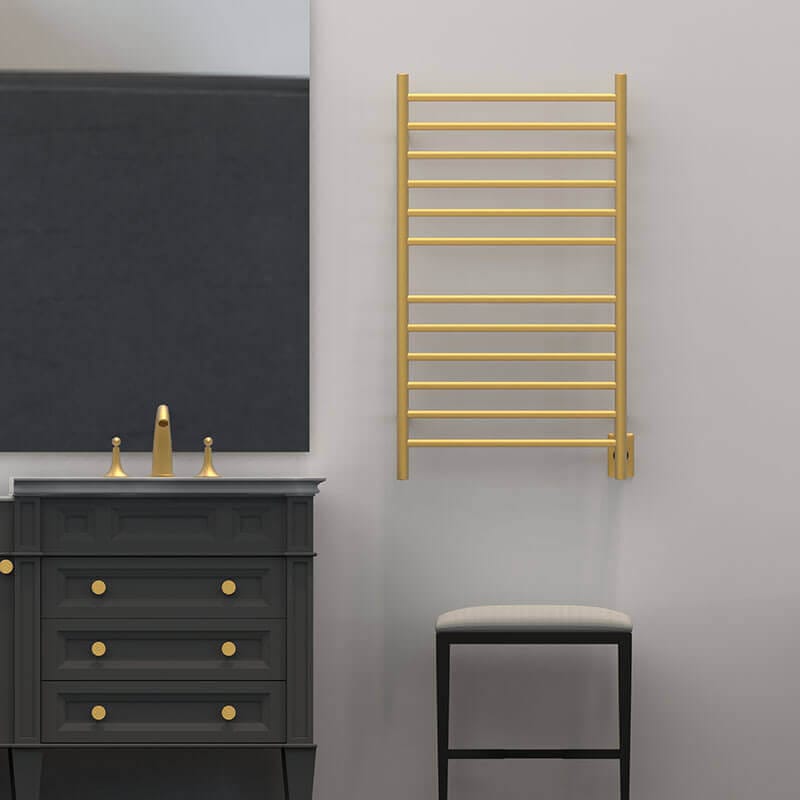 Radiant Large Straight Satin Brass Hardwired Front View