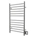 Radiant Large Straight Towel Warmer Polished Stainless Double Gang Plate Side View