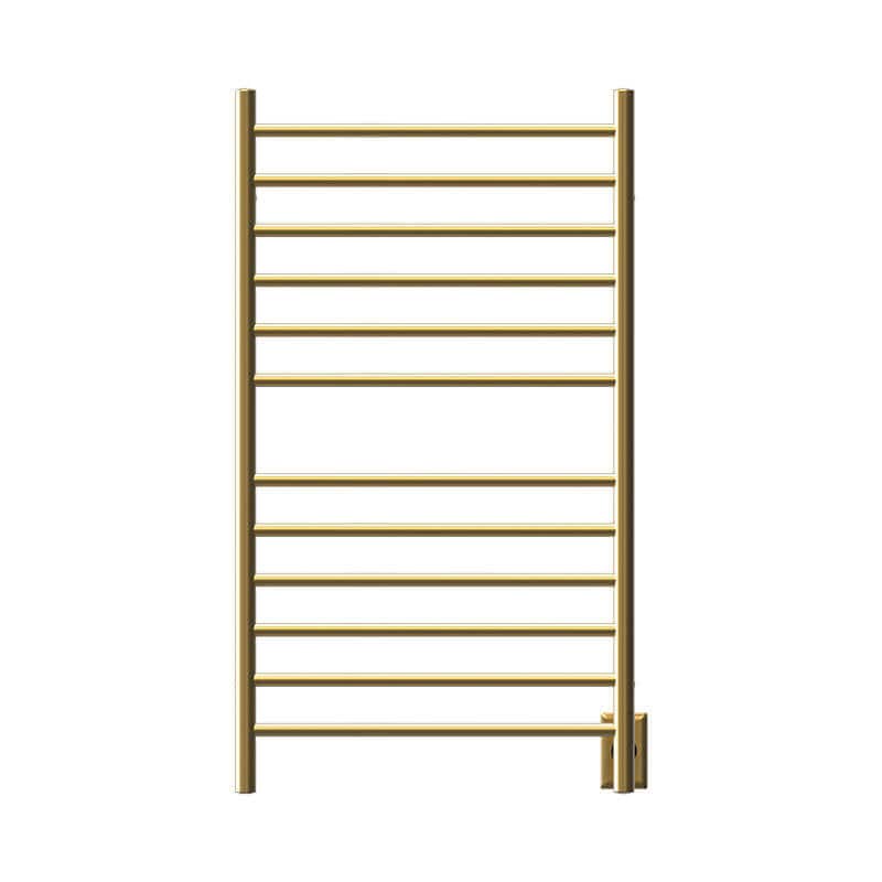 Radiant Large Straight Towel Warmer Satin Brass Hardwired Front View