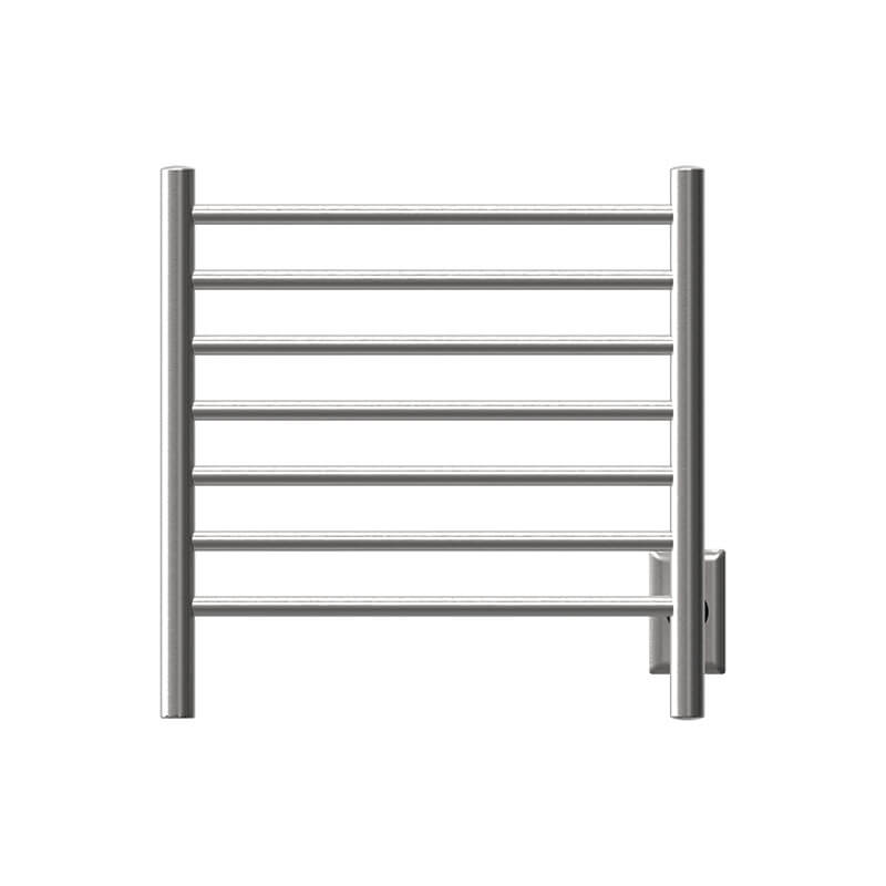 Radiant Small 7 Bar Towel Warmer Brushed Stainless Hardwired Front View
