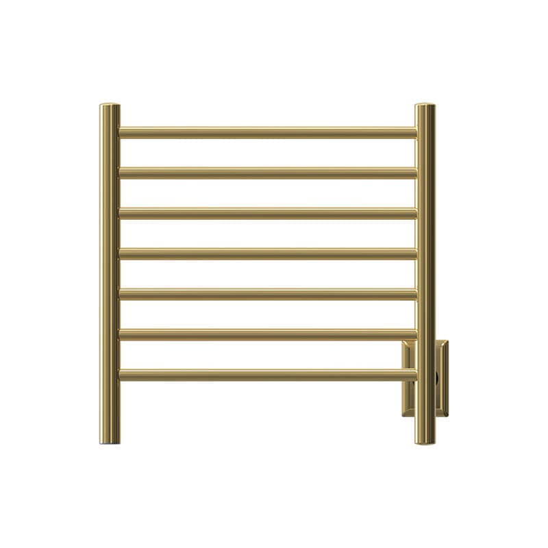 Radiant Small 7 Bar Towel Warmer Polished Gold Hardwired Front View