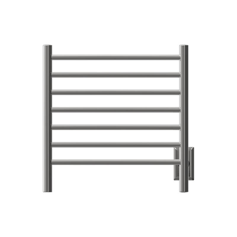 Radiant Small 7 Bar Towel Warmer Polished Stainless Hardwired Front View