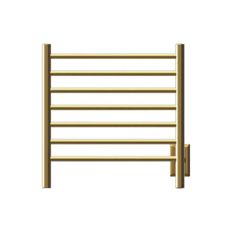 Radiant Small 7 Bar Towel Warmer Satin Brass Hardwired Front View